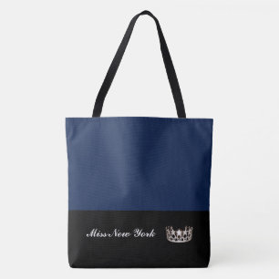 Miss USA State Silver Crown Tote Bag-Large Navy