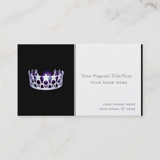 Miss USA style Crown Custom Business Cards (Front)