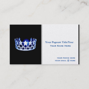Miss USA style Crown Custom Business Cards