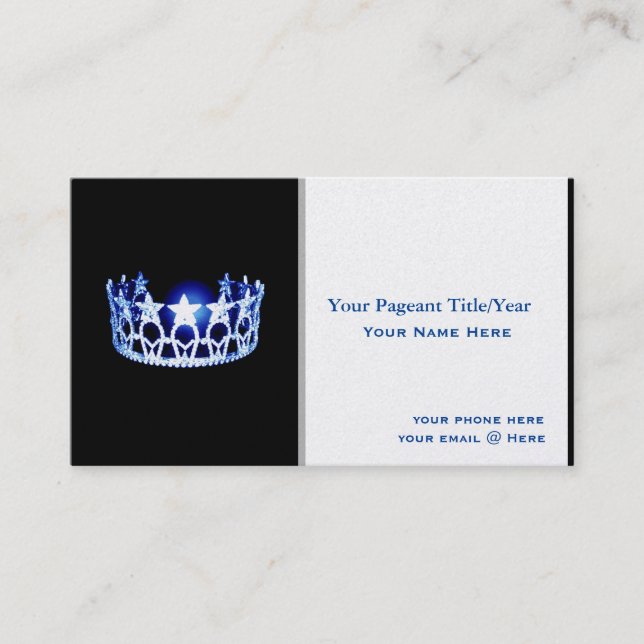 Miss USA style Crown Custom Business Cards (Front)