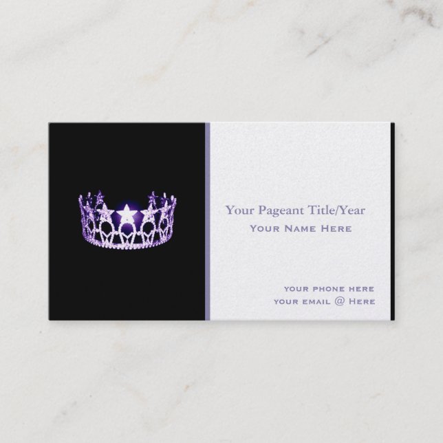 Miss USA style Crown Custom Business Cards (Front)