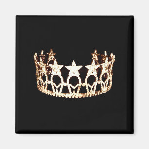 Miss USA style Crown Magnate Gold Star Magnet