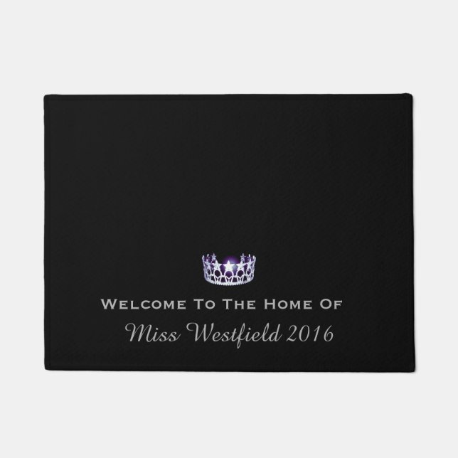 Miss USA style Crown Welcome Custom Door Mat (Front)