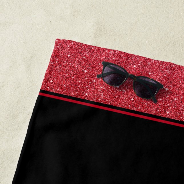 Miss USA style Glitter Pageant Beach Towel (In Situ)