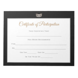 Miss USA style Pageant Certificates-Particiption Notepad