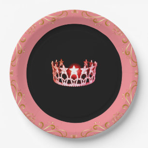 Miss USA style Pink-Coral 9" Paper Plates