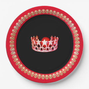 Miss USA style Red-Coral 9" Paper Plates