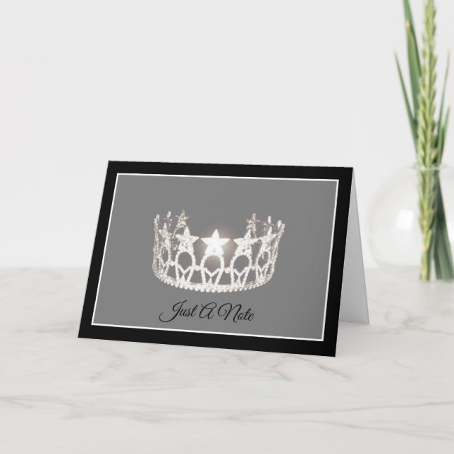 Miss USA style Silver Crown Note Card (Front)