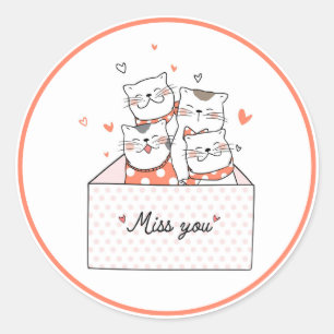 Miss You  Classic Round Sticker