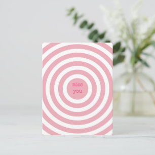 MISS You - Cute Abstract Pink Circles  Postcard