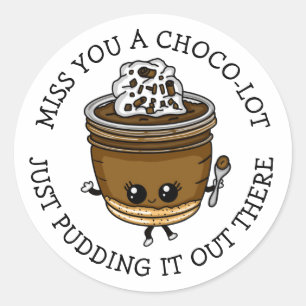 Miss You, Fun Food Pun Saying Classic Round Sticker