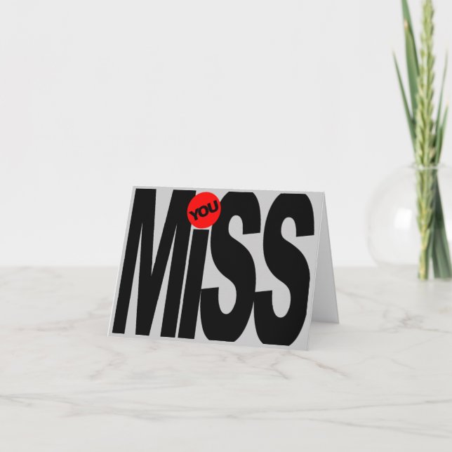 Miss You Heart Card (Front)
