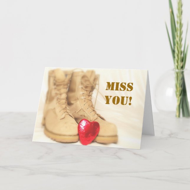 miss you military combat boots card (Front)