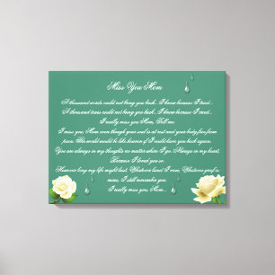 Miss You Mom 24x16 Canvas Print