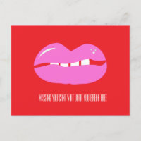 Miss You Pink Lips Jail Prison Long Distance