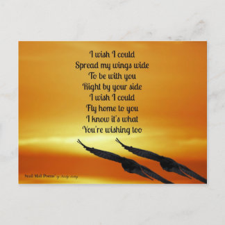 Miss You Poem: Fly Home to You Postcard