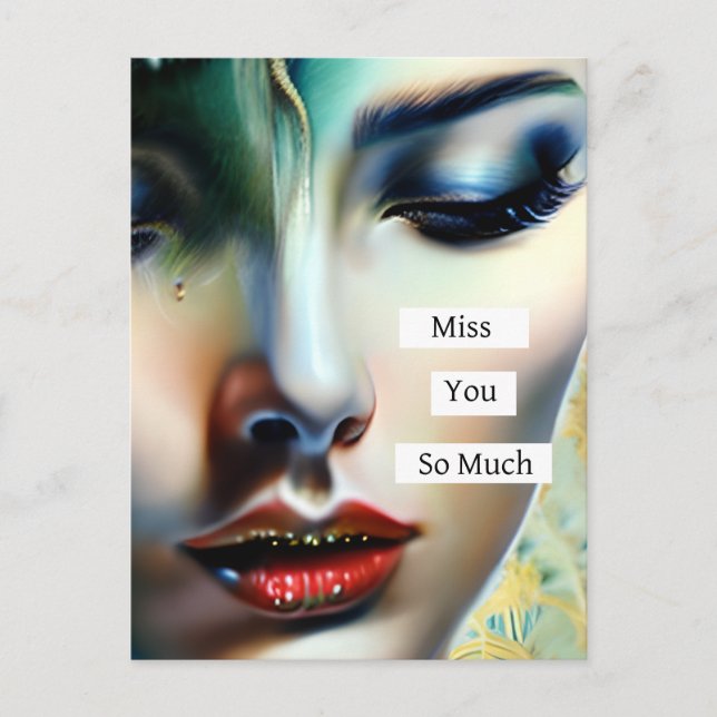 Miss You So Much | Fantasy Ethereal Art Postcard (Front)