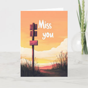 Miss You Sunset Holiday Card