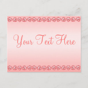 Miss You Tattered Heart Pink Ombre Template Text Postcard