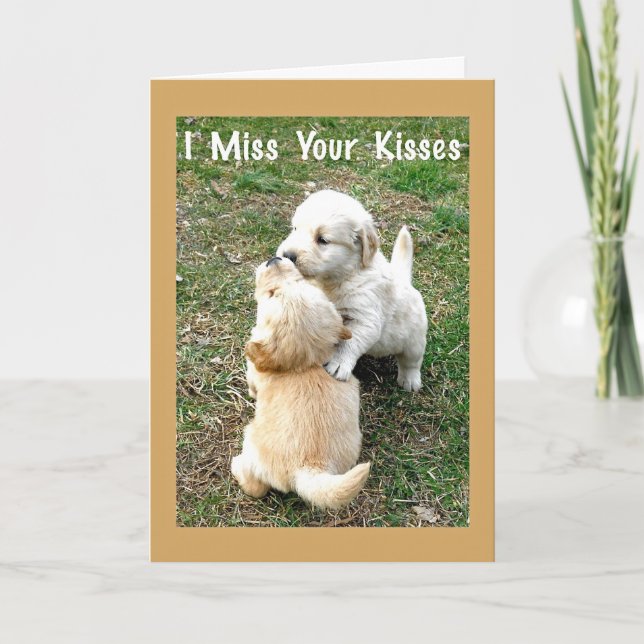 Miss Your Kisses Paper Greeting Card (Front)