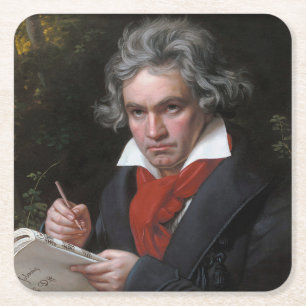 Missa Solemnis: Ludwig Beethoven Classical Music Square Paper Coaster