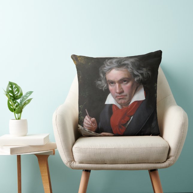 Missa Solemnis: Ludwig Beethoven Classical Music Throw Pillow (Chair)