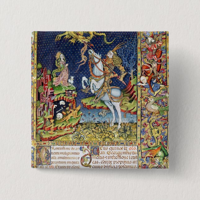 Missal of St. George of Topusko 2 Inch Square Button (Front)