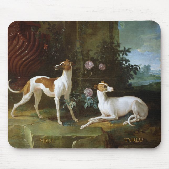 Misse and Turlu, two greyhounds of Louis XV Mouse Pad (Front)