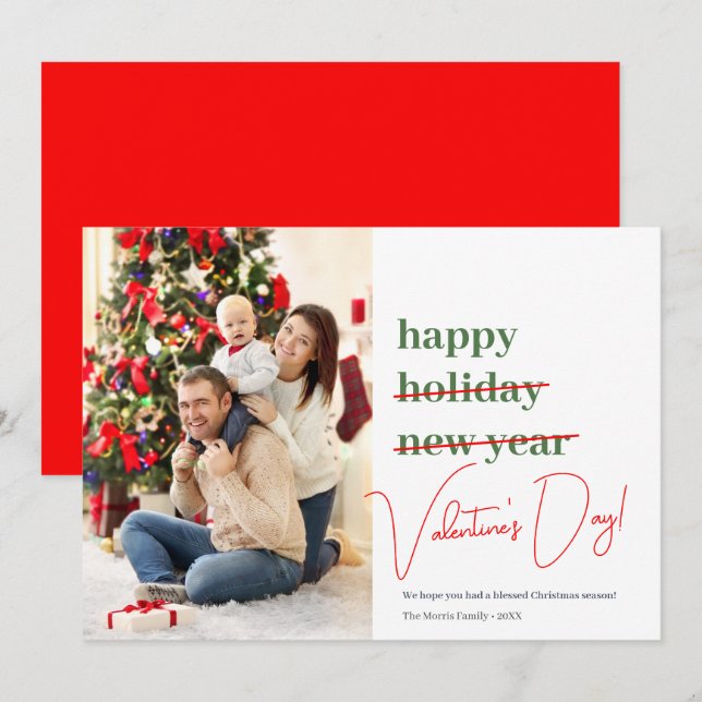 Missed Christmas Valentine's Day Holiday Card (Front/Back)