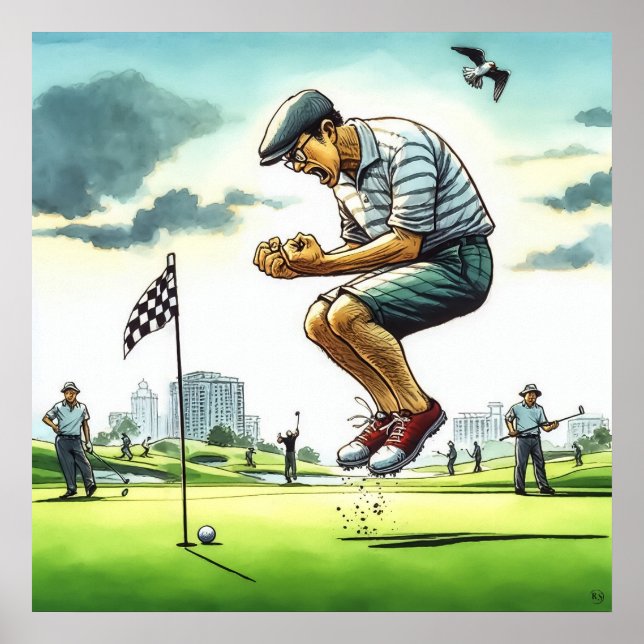 Missed Putt - Golf Art Print (Front)