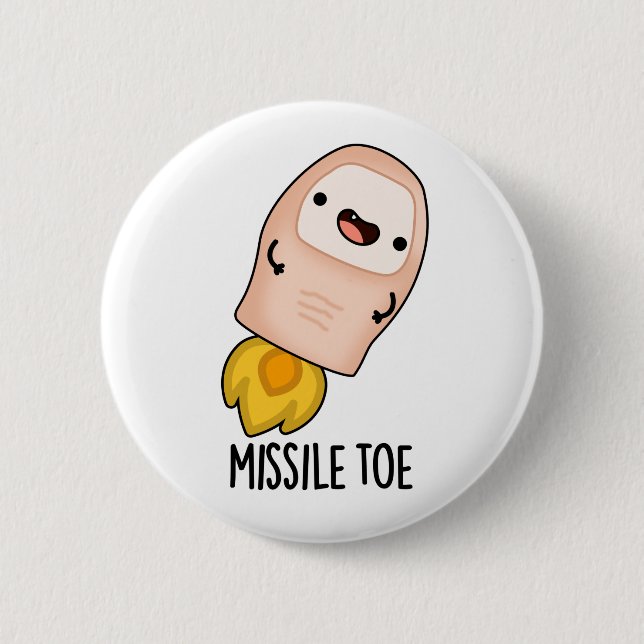 Missile Toe Cute Mistletoe Pun 2 Inch Round Button (Front)
