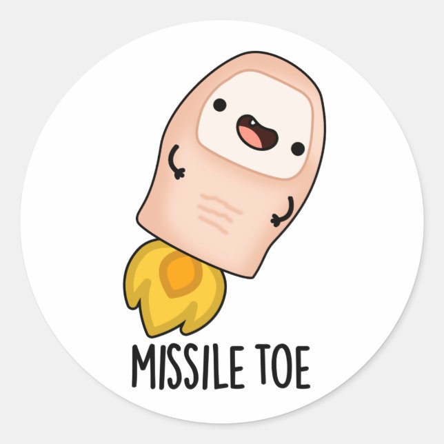 Missile Toe Funny Mistletoe Pun  Classic Round Sticker (Front)