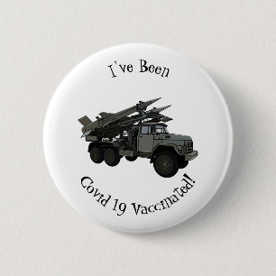 Missile vehicle cartoon illustration 2 inch round button