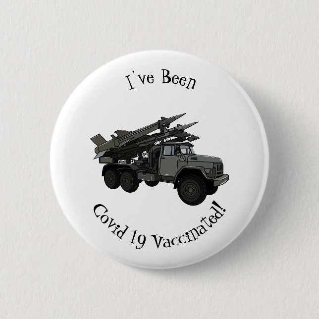 Missile vehicle cartoon illustration 2 inch round button (Front)