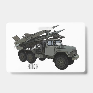 Missile vehicle cartoon illustration badge