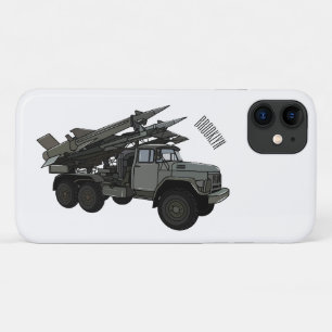 Missile vehicle cartoon illustration iPhone 11 case