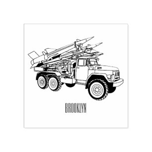 Missile vehicle cartoon illustration rubber stamp