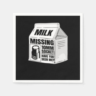 Missing 10MM Socket Milk Carton Funny Mechanic Napkin