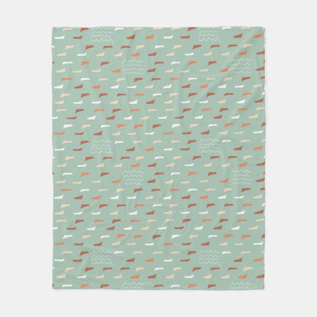 Missing boats - Light teal Fleece Blanket (Front)