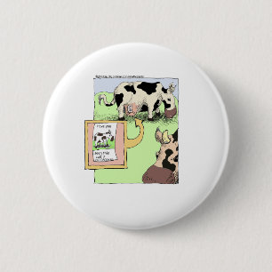 Missing Cow Funny Cartoon Gifts & Collectibles 2 Inch Round Button