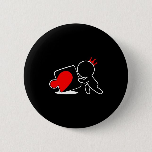 Missing Ece Heart Puzzle Couple Matching Valentine 2 Inch Round Button (Front)