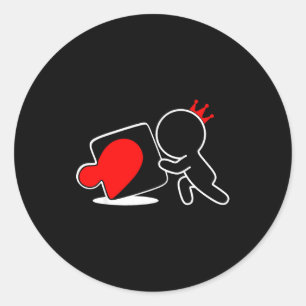 Missing Ece Heart Puzzle Couple Matching Valentine Classic Round Sticker