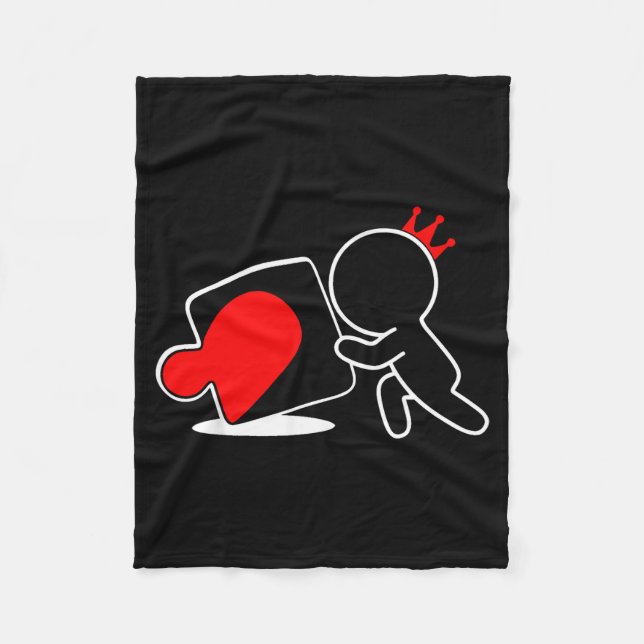 Missing Ece Heart Puzzle Couple Matching Valentine Fleece Blanket (Front)