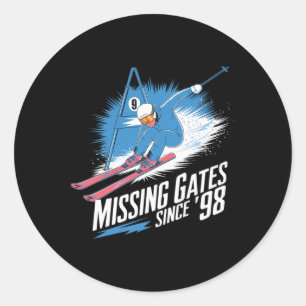 Missing Gates Since 98 Alpine Skiing  Classic Round Sticker