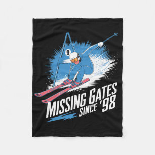 Missing Gates Since 98 Alpine Skiing Fleece Blanket