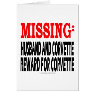 Missing Husband and Corvette: Reward for Corvette