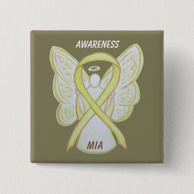 Missing in Action (MIA) Awareness Ribbon Angel Pin (Front)