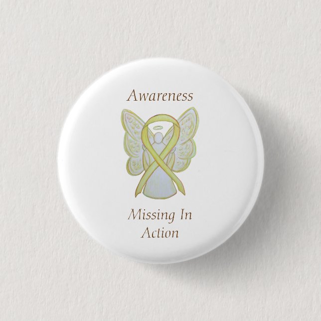 Missing in Action (MIA) Awareness Ribbon Angel Pin (Front)