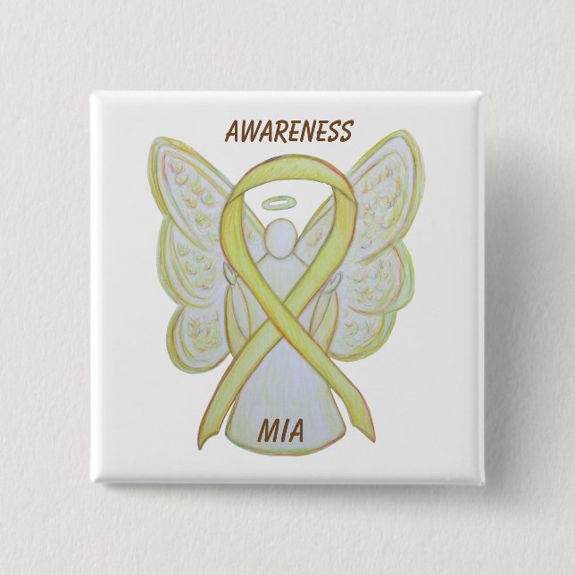 Missing in Action (MIA) Awareness Ribbon Angel Pin (Front)