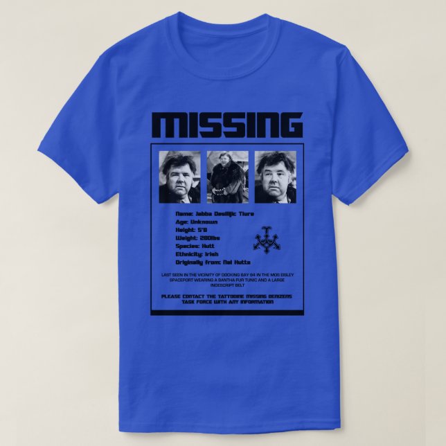 Missing Jabba Light T-Shirt (Design Front)